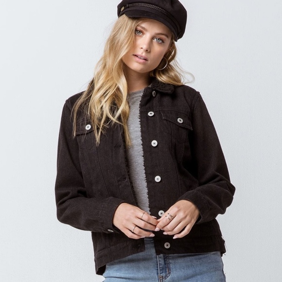 Black denim trucker jacket - Picture 1 of 1